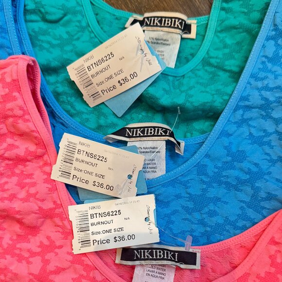 3 NEW Nikibiki Long Soft & Stretchy Burnout Tank Tops - Picture 2 of 7